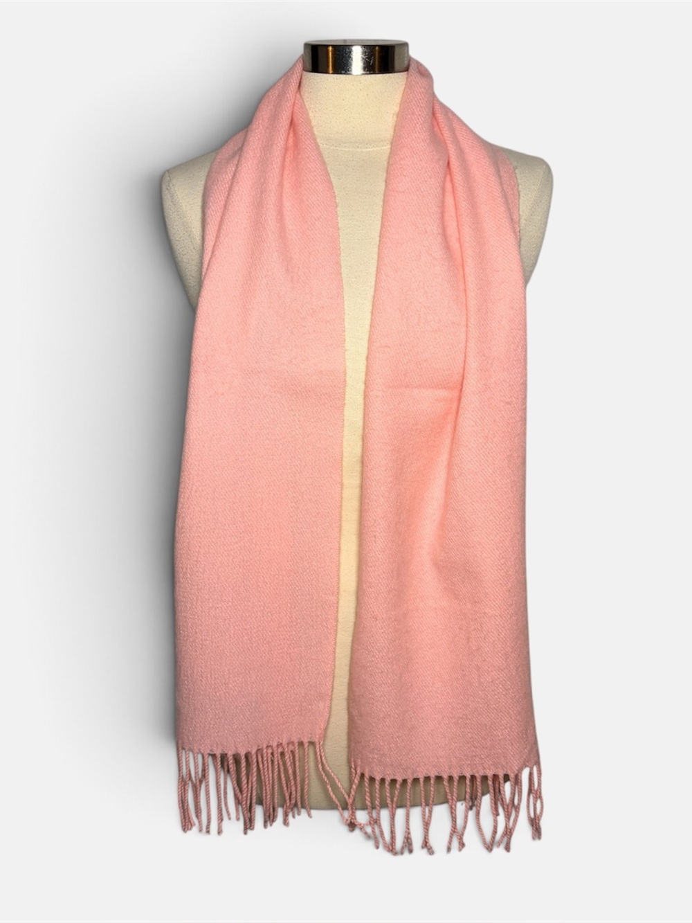 CASHMYARN BY BERKSHIRE Ultra Soft Lightweight Knit Fringe Scarf, Pink